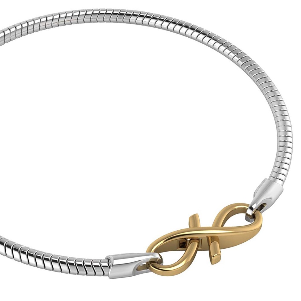 Sterling Silver Bracelet Gold Plated Lock 8 1/4 in